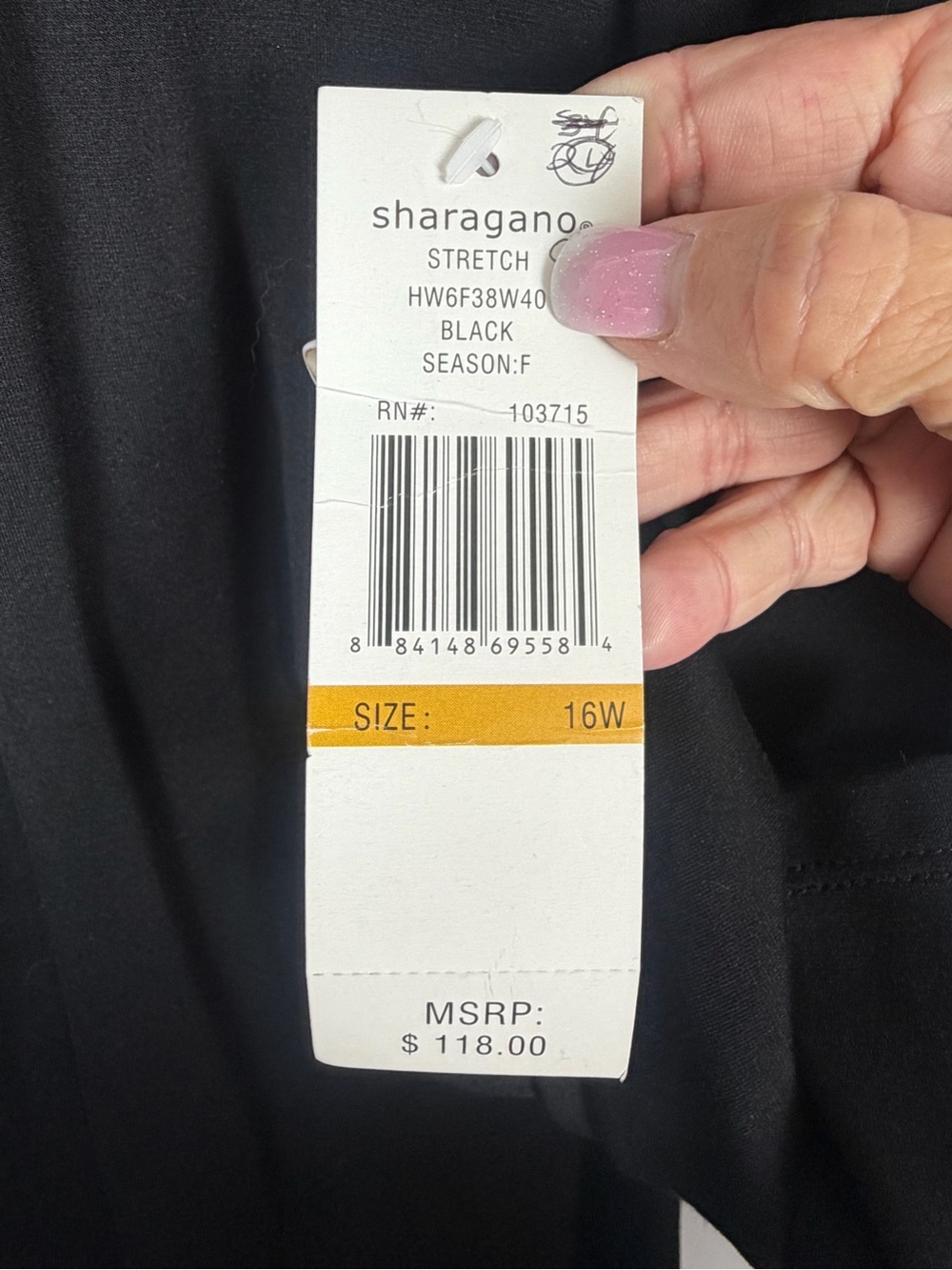 Sharagano NWT Women’s Black Midi Pleated 3/4 Sleeve Shift Dress In Size 16W - Picture 7 of 15